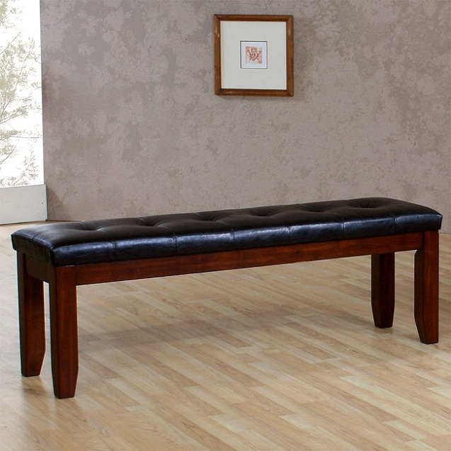 Mission Arts & Crafts Leather Bench 60"